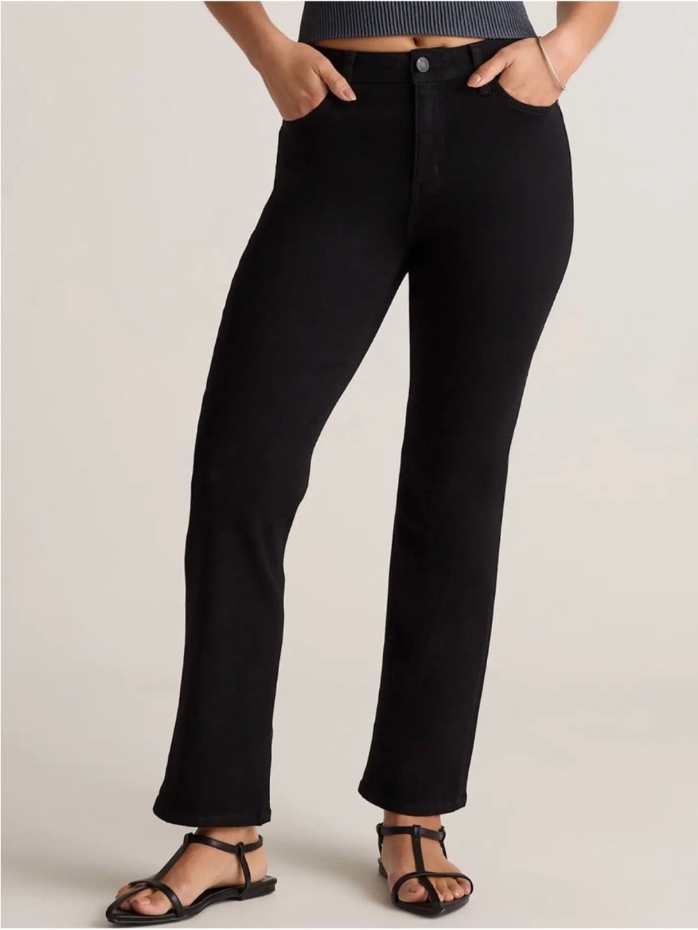 Quince Bella Stretch High Rise Kick Flare Jeans NWT 26